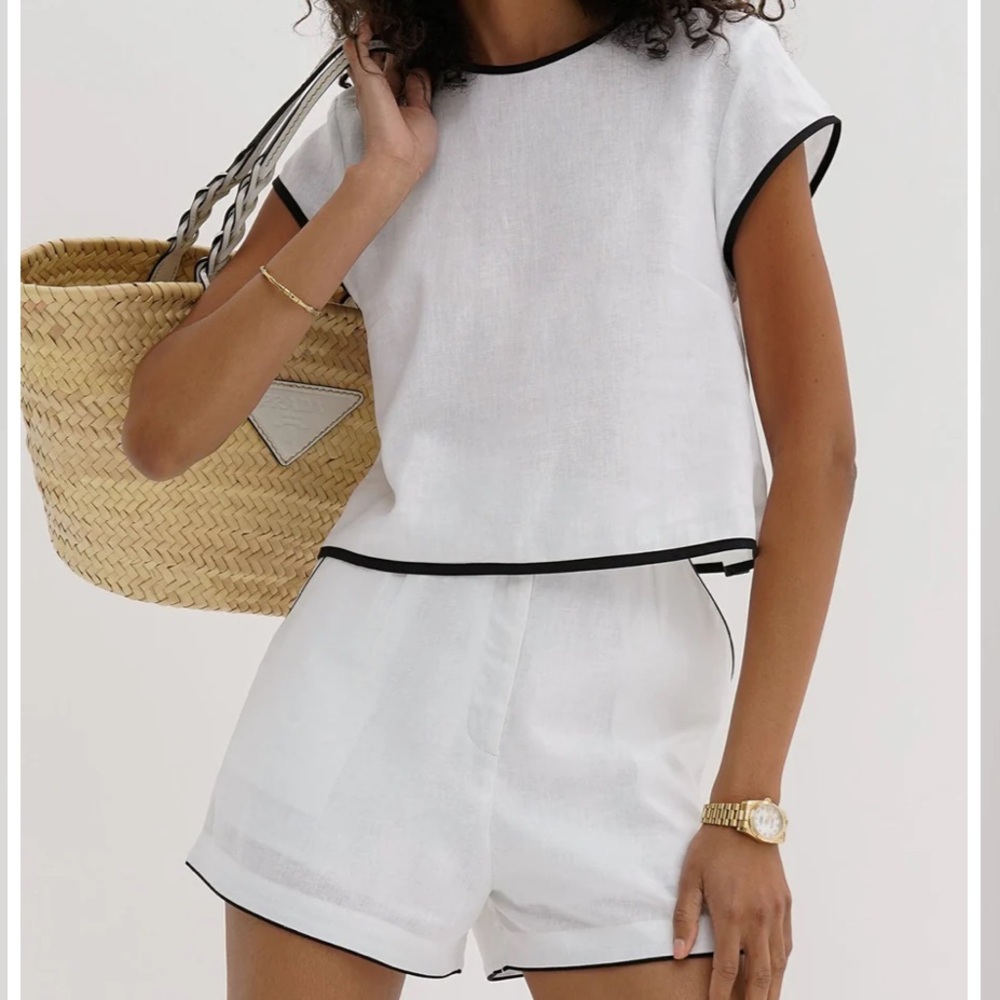 NWT Commence linen matching set size small